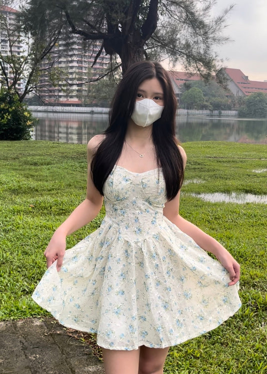 108.French Floral Dress