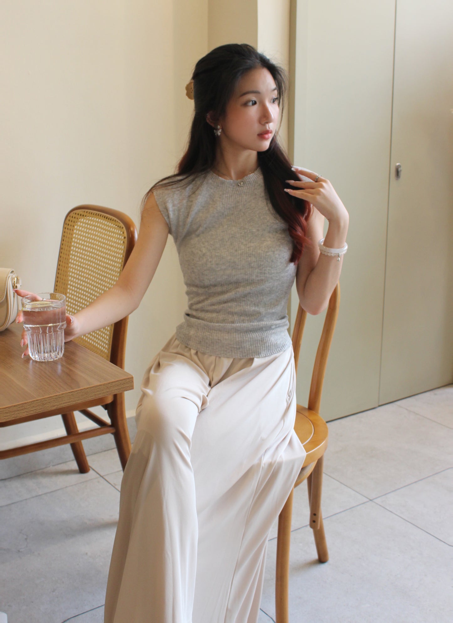 113. Beige Loose Pants